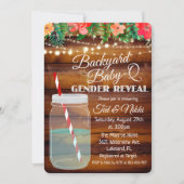 Achterwerende Baby Q Mason Jar Gender Reopenbaart  Kaart (Voorkant)