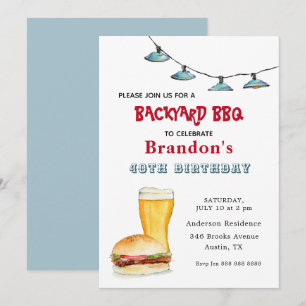 Achterwerf BBQ Birthday Invitation Aankondiging