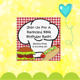 Achterwerf BBQ Birthday Invitation Kaart