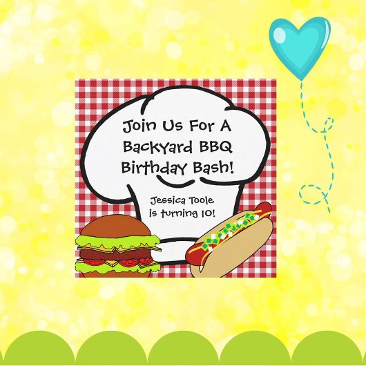 Achterwerf BBQ Birthday Invitation Kaart