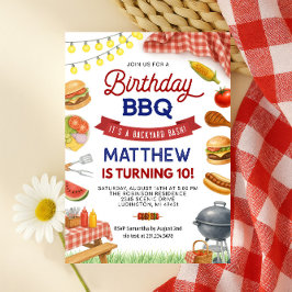 Achterwerf BBQ Birthday Invitation Kaart