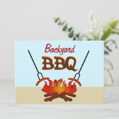 Achterwerf BBQ Get Gezamenlijke Partij Uitnodiging (Staand voorkant)