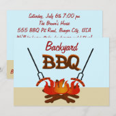 Achterwerf BBQ Get Gezamenlijke Partij Uitnodiging (Voorkant / Achterkant)
