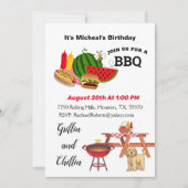 Achterwerf BBQ Grillin & Chillin Birthday Invitati Kaart (Voorkant)