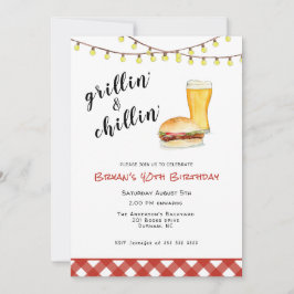 Achterwerf BBQ Grilling Birthday Invitation Kaart