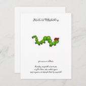 Achterwerpbuien ・ Caterpilaar met rood Pet Kaart (Voorkant / Achterkant)