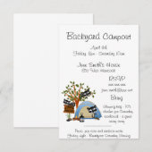 Achterwerpcampout met Raccoon Kaart (Voorkant / Achterkant)