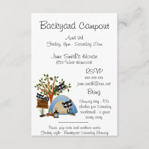 Achterwerpcampout met Raccoon Kaart