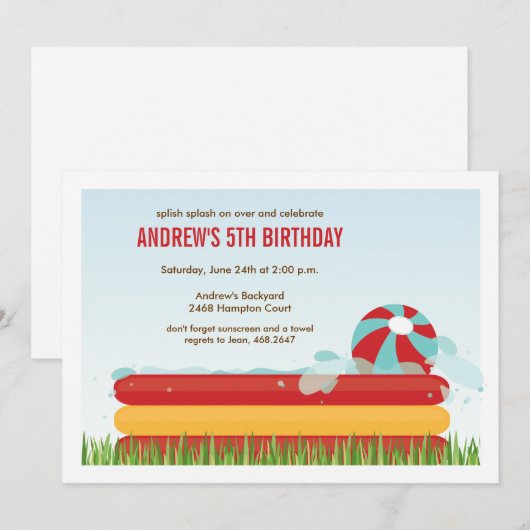 Achterwerpgroep Birthday-uitnodiging Kaart (Voorkant / Achterkant)