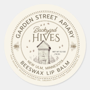 AchterwerpHives beeswax Lip Balm Label