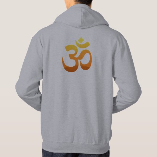 Achterzijde afdrukken Yoga Om Mantra Symbool Manne Hoodie (Achterkant)