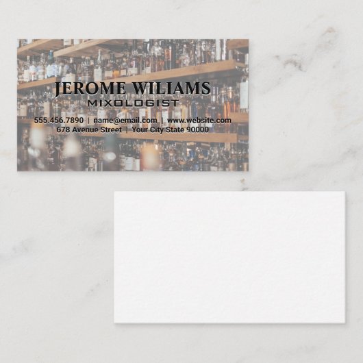 Achterzijde balk | Bartender Visitekaartje (Voorkant / Achterkant)