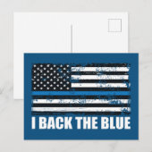 Achterzijde blauwe dun blauwe lijn VS vlag MAGA WW Briefkaart (Voorkant / Achterkant)