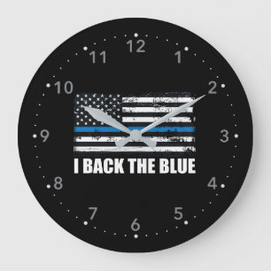 Achterzijde blauwe dun blauwe lijn VS vlag MAGA WW Grote Klok