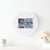 Achterzijde blauwe dun blauwe lijn VS vlag MAGA WW Grote Klok (Huis)