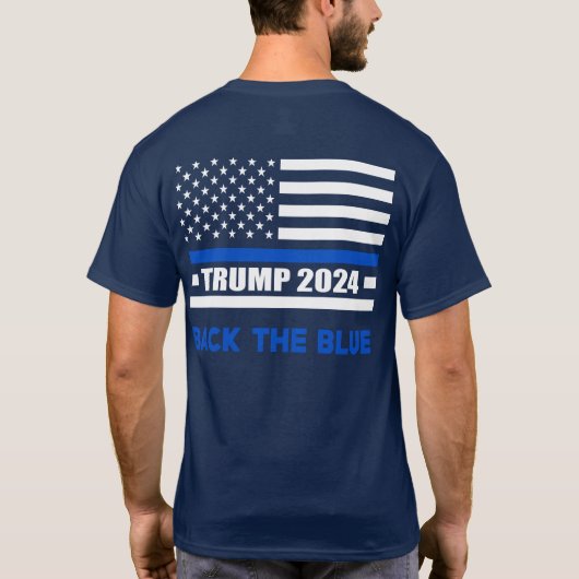 Achterzijde blauwe vlag Blauwe tonnen 2024 T-shirt (Achterkant)