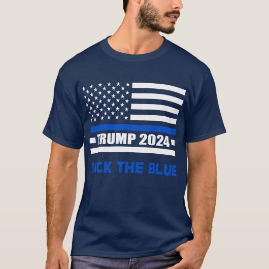 Achterzijde blauwe vlag Blauwe tonnen 2024 T-shirt (Voorkant)