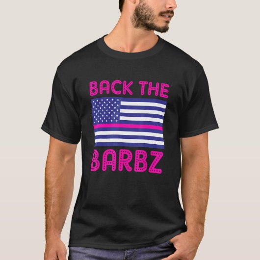 Achterzijde bz Flag Love Barbs Loyal Fan American T-shirt (Voorkant)