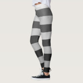 Achterzijde en grijs gestreept kleurenblokpatroon leggings (Links)