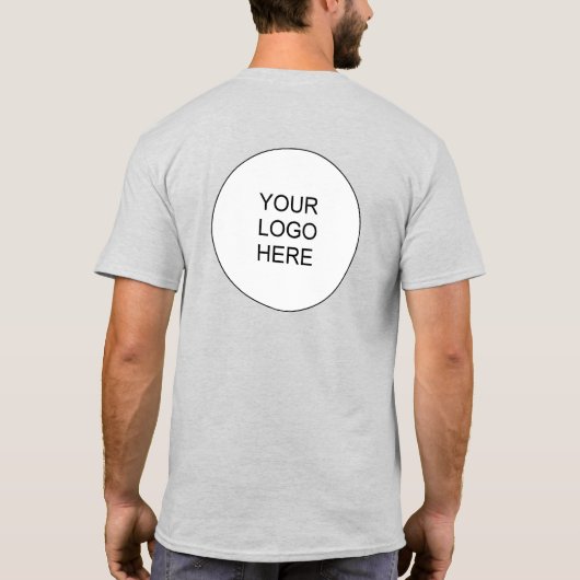 Achterzijde en voorafdruk zakelijke Logo hier Mann T-shirt (Achterkant)