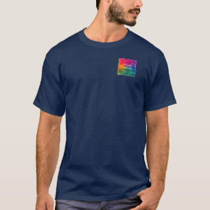 Achterzijde en voorontwerp Navy Blue Afbeelding Lo T-shirt