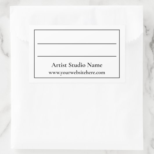 Achterzijde etiket kunstwerk (Tas)