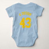 Achterzijde Royal Blue & Yellow Baby | sporttrui Romper (Achterkant)