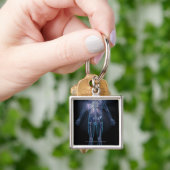 Achterzijde uitzicht van een menselijk skelet sleutelhanger (Hand)