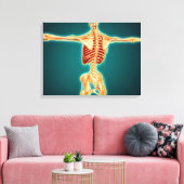 Achterzijde Uitzicht van het skelet van de mens me Canvas Afdruk (Insitu (Woonkamer))