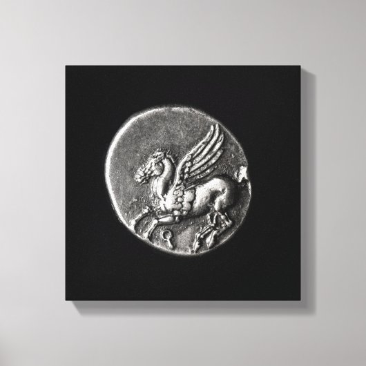 Achterzijde van de munt die de Pegasus afschildert Canvas Afdruk (Voorkant)