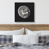 Achterzijde van de munt die de Pegasus afschildert Canvas Afdruk (Insitu (Slaapkamer))