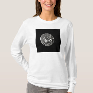 Achterzijde van de munt die de Pegasus afschildert T-shirt