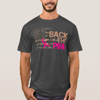 Achterzijde van de roze lintplaat Camoue American T-shirt