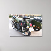 Achterzijde van een 750B-2 motorfiets met zijspand Canvas Afdruk (Voorkant)