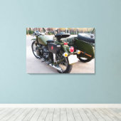 Achterzijde van een 750B-2 motorfiets met zijspand Canvas Afdruk (Insitu (Houten vloer))