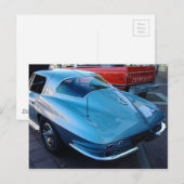 Achterzijde van een Classic Sky Blue Chevy Stingra Briefkaart (Voorkant / Achterkant)
