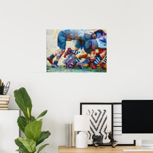 Achterzijde van het scrum - Robuuste schilderafdru Poster (Thuiskantoor)