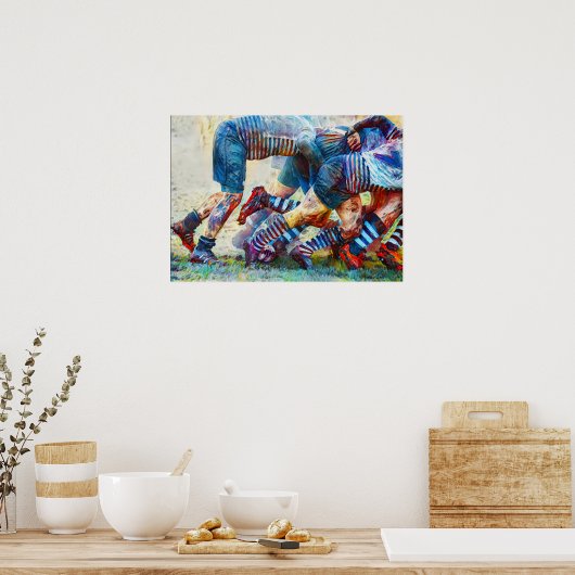 Achterzijde van het scrum - Robuuste schilderafdru Poster (Keuken)