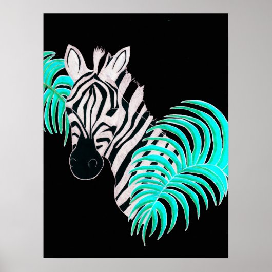 Achterzijde Zebra - omgekeerde afdrukken Poster (Voorkant)