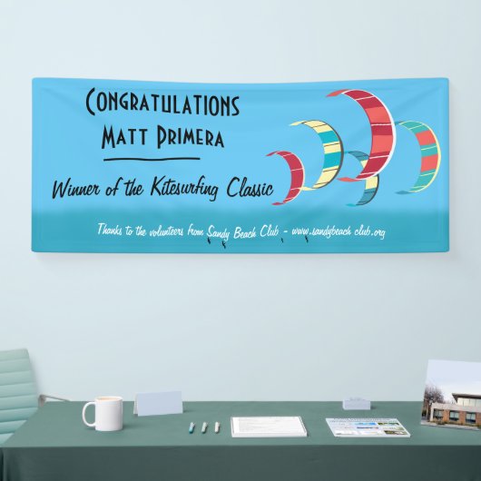 -achtige blauwe kite Surfing Banner (Beurs)