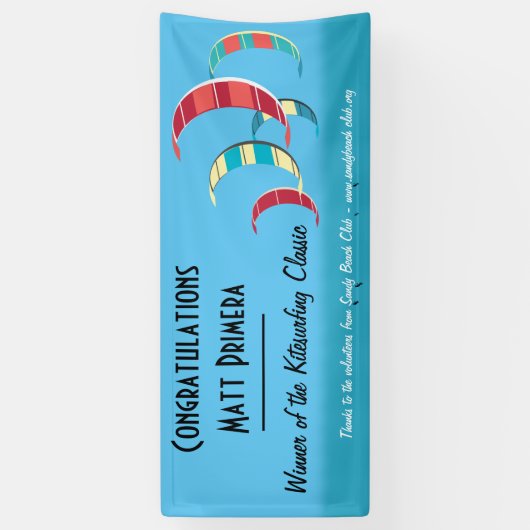 -achtige blauwe kite Surfing Banner (Verticaal)