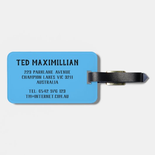 -achtige Bowling Bagagelabel (Achterkant horizontaal)