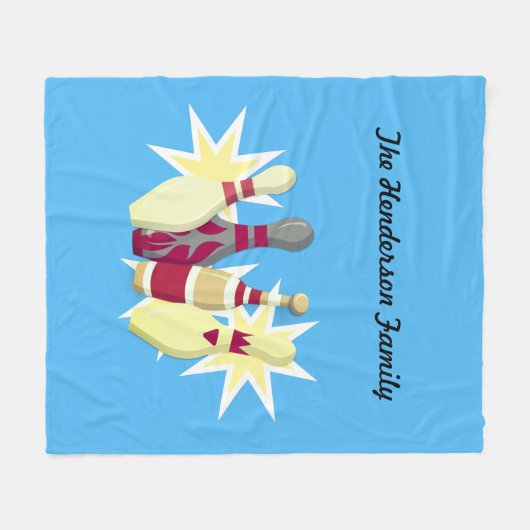 -achtige Bowling Fleece Deken (Voorkant (Horizontaal))