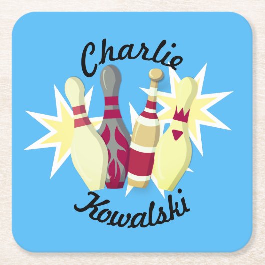 -achtige Bowling Kartonnen Onderzetters (Voorkant)