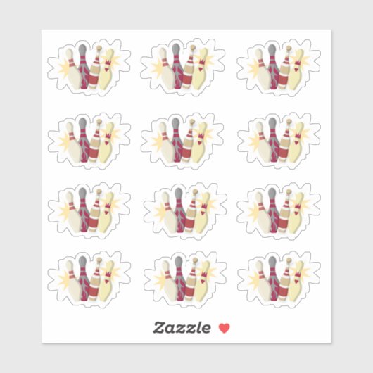 -achtige Bowling Sticker (Vel)