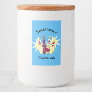 -achtige Bowling Voedselcontainer Etiket