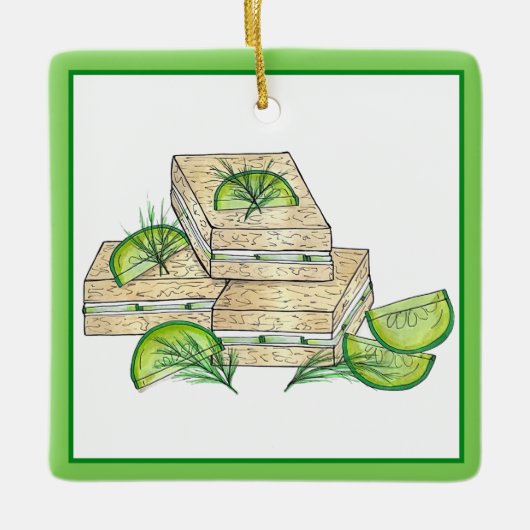 Achtmiddag Tea Party Cucumber Dill Finger Sandwich Keramisch Ornament (Voorkant)