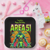 Achtmoedige aliens dwalen in de buurt van Area 51  Papieren Bordje (Feest)