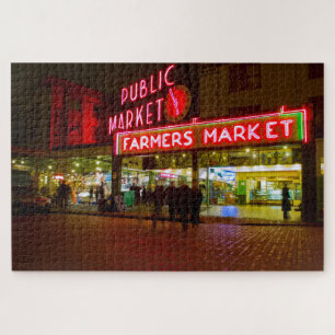 Achtnacht op de openbare markt van Seattle Legpuzzel