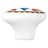 Achtpunts Star & Heart Amish Dutch Hex Sign Knop (Zijkant)